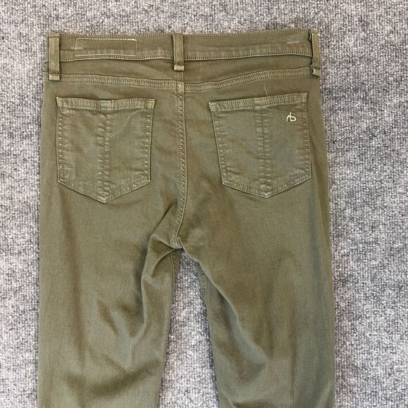 Rag & Bone Skinny Jeans Womens 26 Army Green Super Stretch Mid Rise Denim - Picture 5 of 11